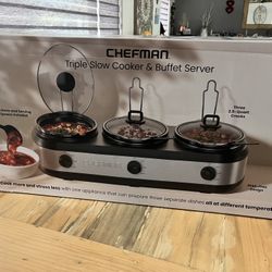Chefman Triple Slow Cooker & Buffet Server