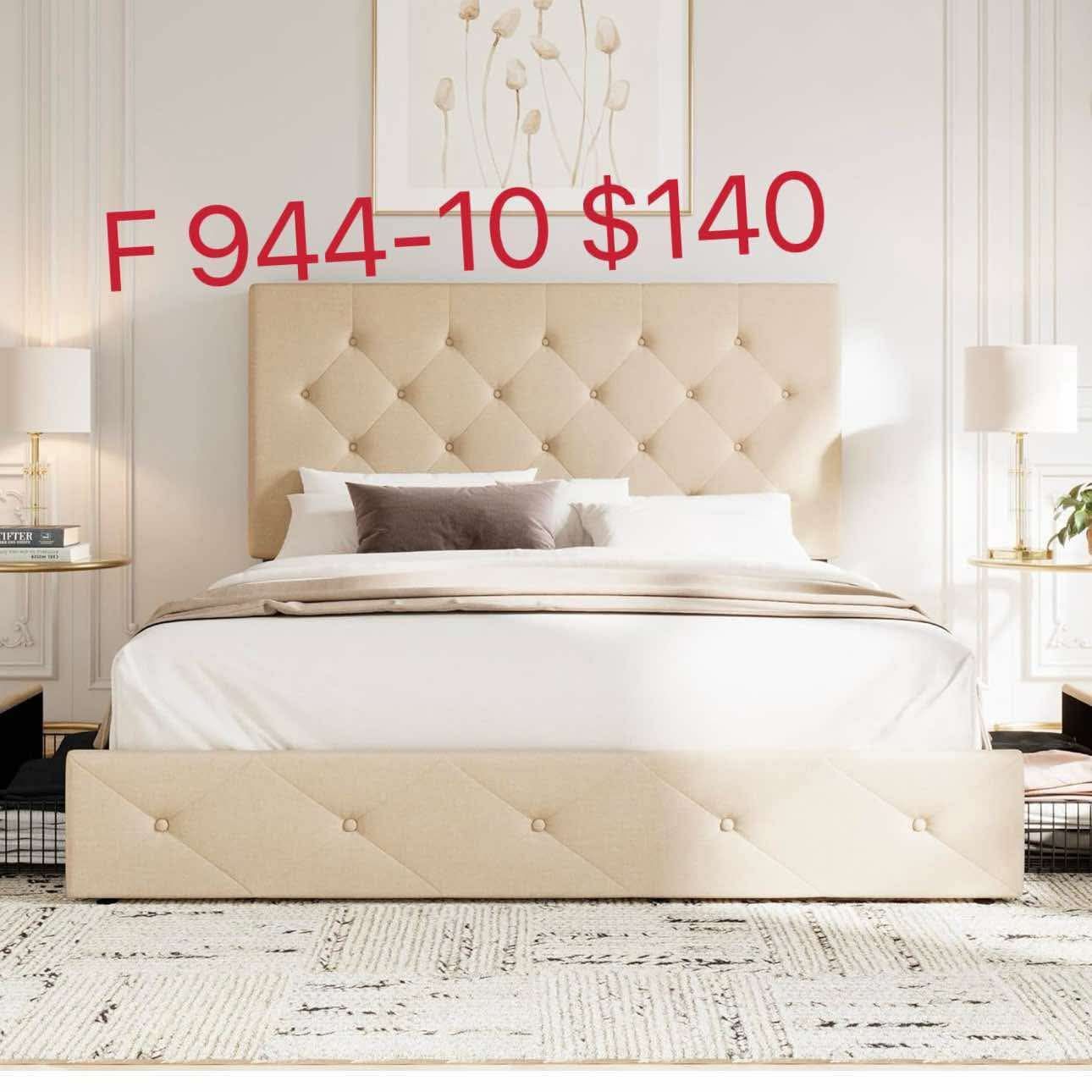 Upholstered Full Size Platform Bed Frame with 4 Storage Drawers and Headboard(944-10)