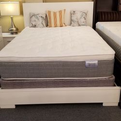 Brand New Glossy White Full Bedframe + Dresser + Mirror + Nightstand 4PCs Bedroom Set