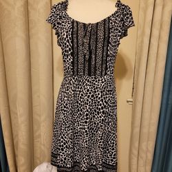 Michael Kors Black   and White Animal Print Dress Size XL