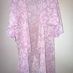 LuLaRoe Shirley Floral Violet Purple Kimono - Size Medium (M)