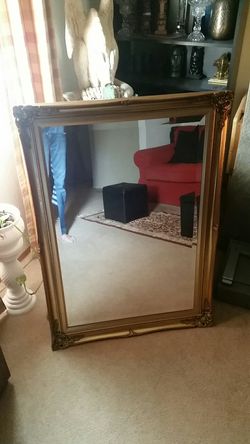 Gold beveled glass mirror