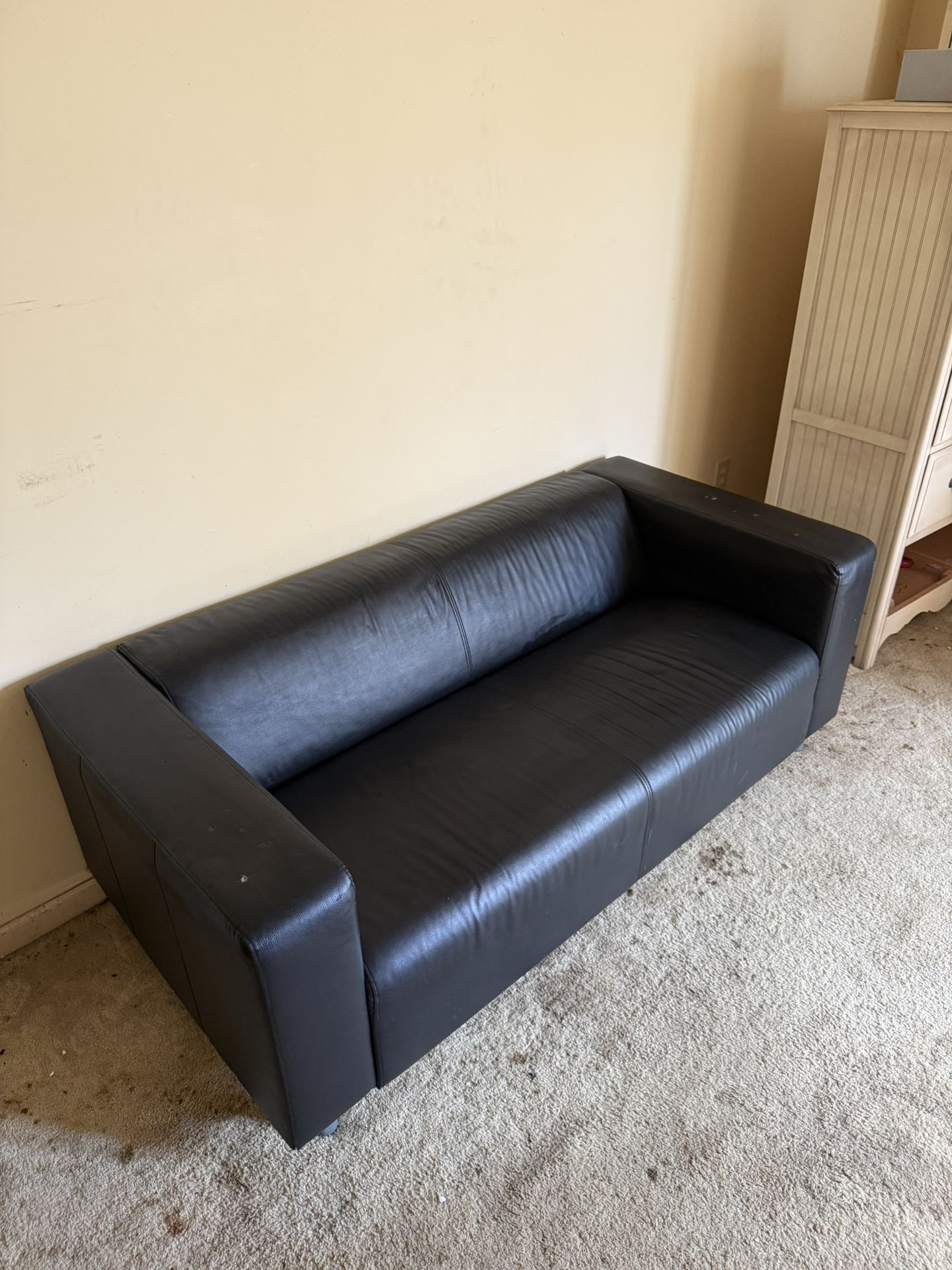 Black Leather Sofa (IKEA)
