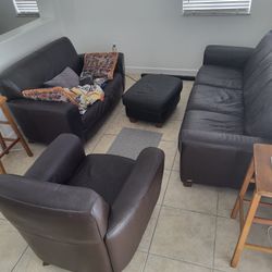 Dark Leather Living Room Furniture