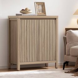 Sideboard Buffet Cabinet with Storage, Fluted Credenza Console Cabinet with Adjustable Shelves, Farmhouse Coffee Bar Storage Cabinets for Kitchen, Liv