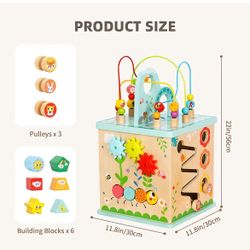 OOOK All-in-one Activity Center, 5 in 1 Baby Activity Table with Gear Game