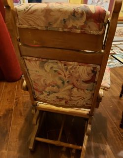 1960 rocker rocking chair brass handle mint condition worth 1599 must sell for 499 seats 20inxh by 20in