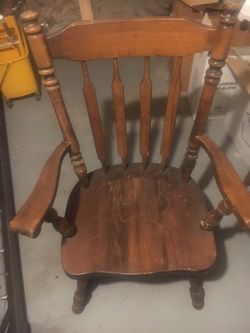 Vintage Hardwood Spindle Back Arm Chair