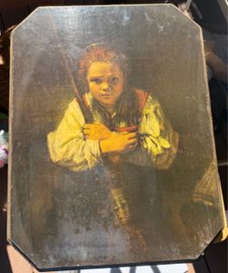 Vintage Portrait Print on Board Panel