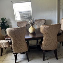 Dining Table Set 6 Chairs Nice Wood 