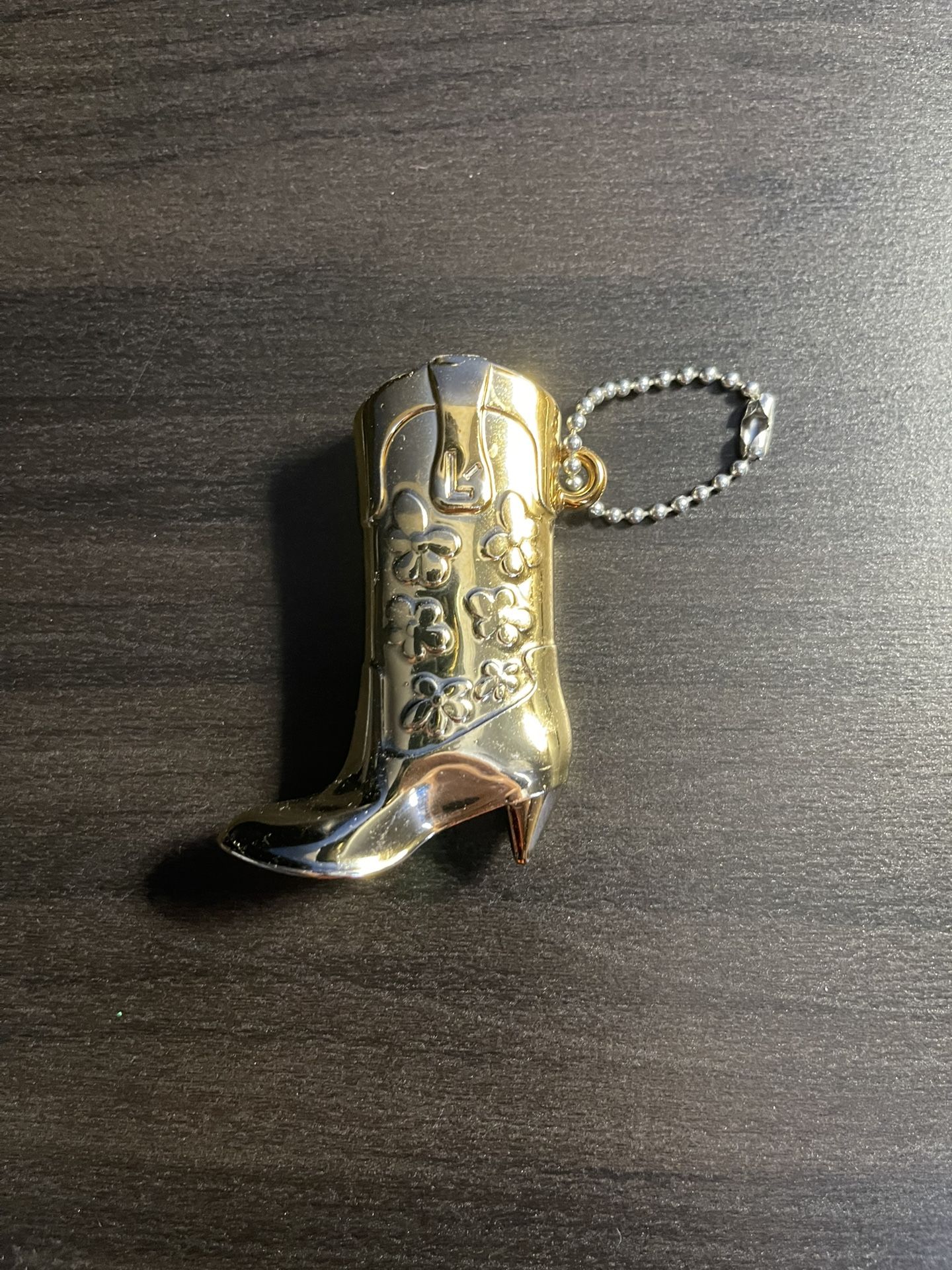 Larroude Gold Thelma Boot Keychain