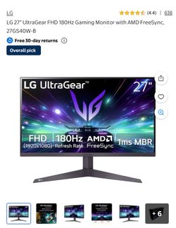 LG Ultra Gear Gaming Monitor 27”