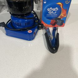 Coal Burner w. Tongs And 10 coals