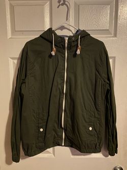 Olive Green Zip Up Jacket Size Medium