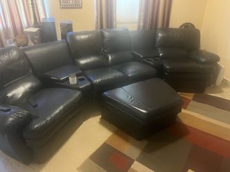 Leather sectional