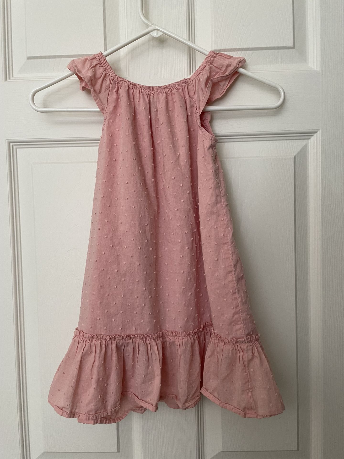 Coral Cotton Dress Toddler Girl’s Size 5T Gingham