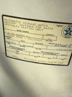 Natural Gas water heater