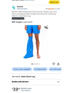 Walking boot / Achilles cover for shower