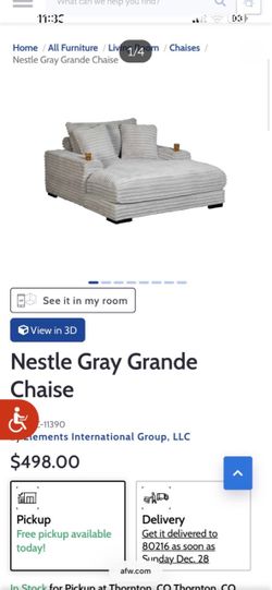 Nestle Gray Grande Chaise