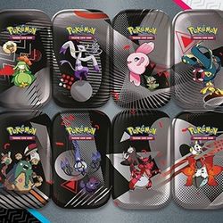 Pokemon TCG Black Bolt & White Flare Mini Tin 8 Piece Set 