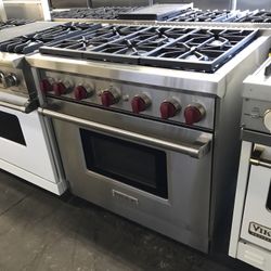 Wolf 36”Wide All Gas Range Stove Stainless Steel 