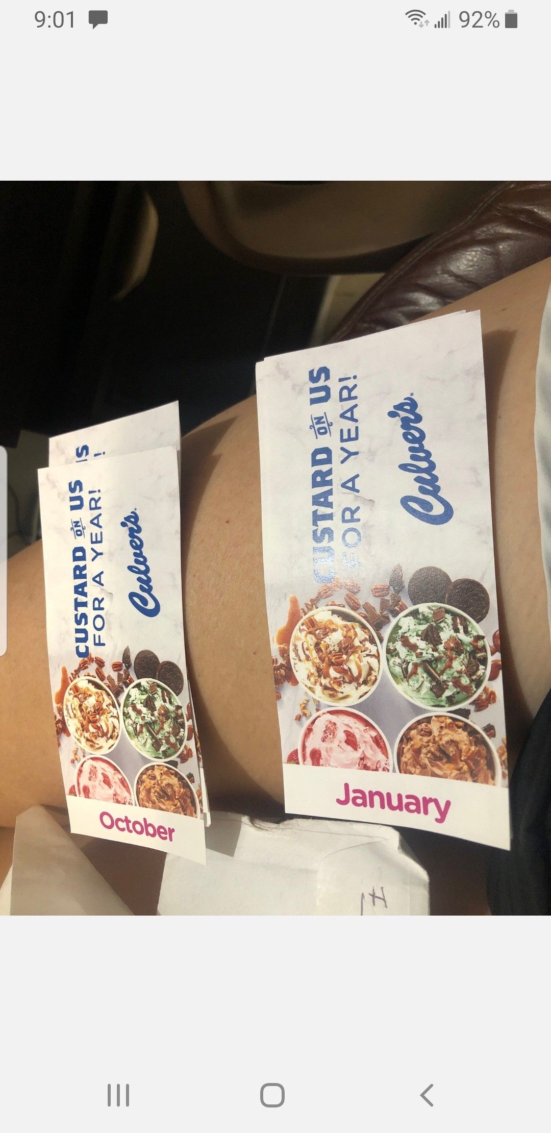 Culver's custard for a year.