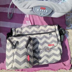 Skip Hop Chevron Diaper Bag And Bottle Bag