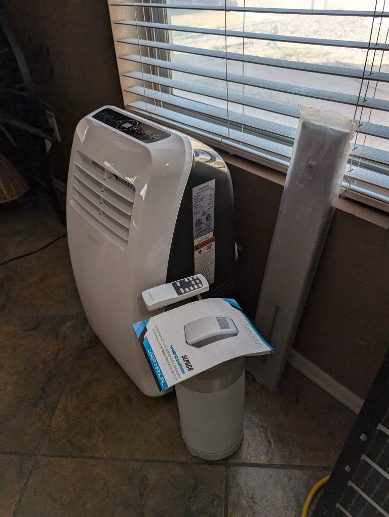 SereneLife 8,000 BTU (NEAR NEW) AC Portable Air Conditioner & Window Kit & Remote