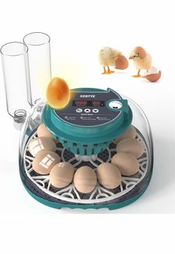 Incubadora automática de huevos para incubar huevos con pantalla LED de temperatura, control de humedad y volteador de huevos, incubadora de tapa tran