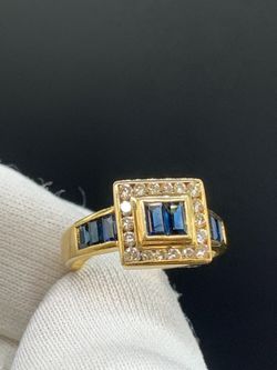 SAPPHIRE DIAMOND RING #34548