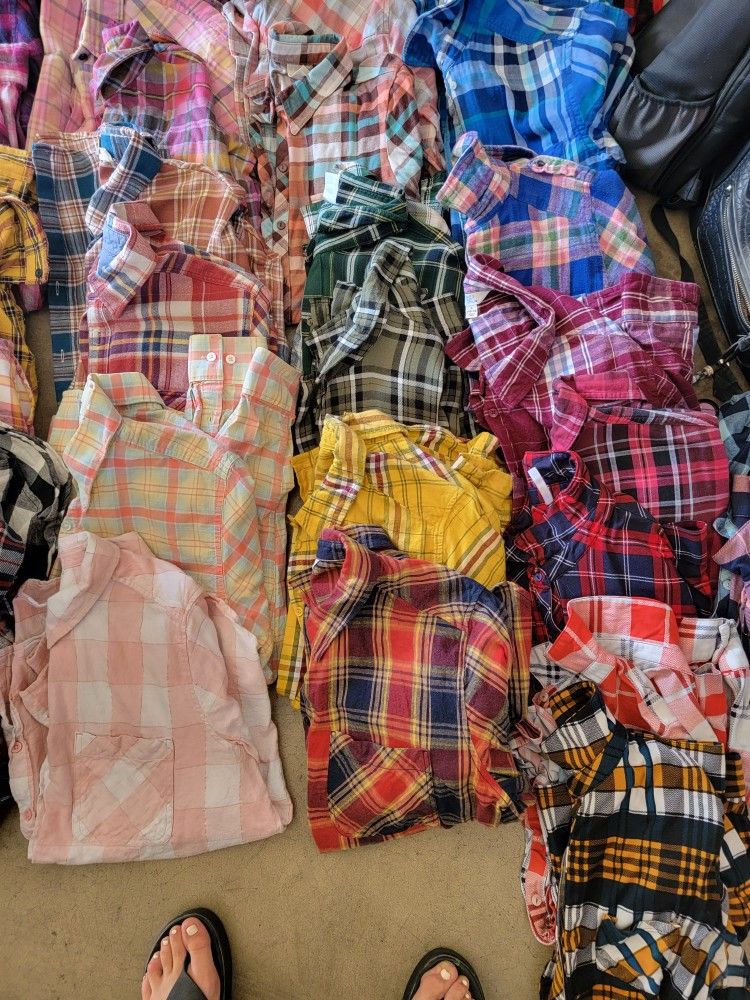 Plaid Long Sleeve Shirts M & L - (2) for $5