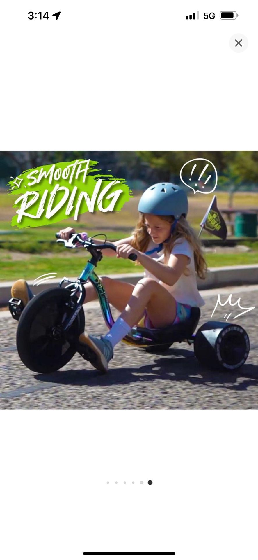Madd Gear Drift Trike – Big Wheel Drifting Tricycle for Ages 5+ with Strong Steel Frame - Max Rider Weight 150lbs - Chopper Style Ride-On Kids Bike - 