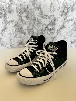 Converse High Top Sneakers - Green, Black & White