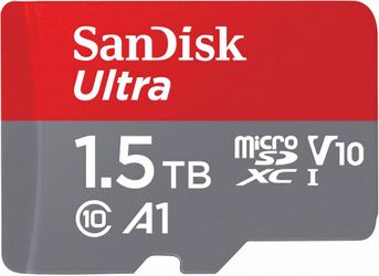SANDISK 1.5TB Ultra microSD Card + Adapter, Up to 150MB/s Read Speeds