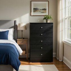 Modern Chest 5 Drawer Black✨