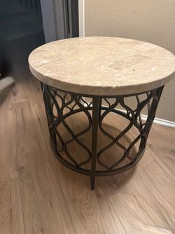 Round Marble Top 2 Side Table Used