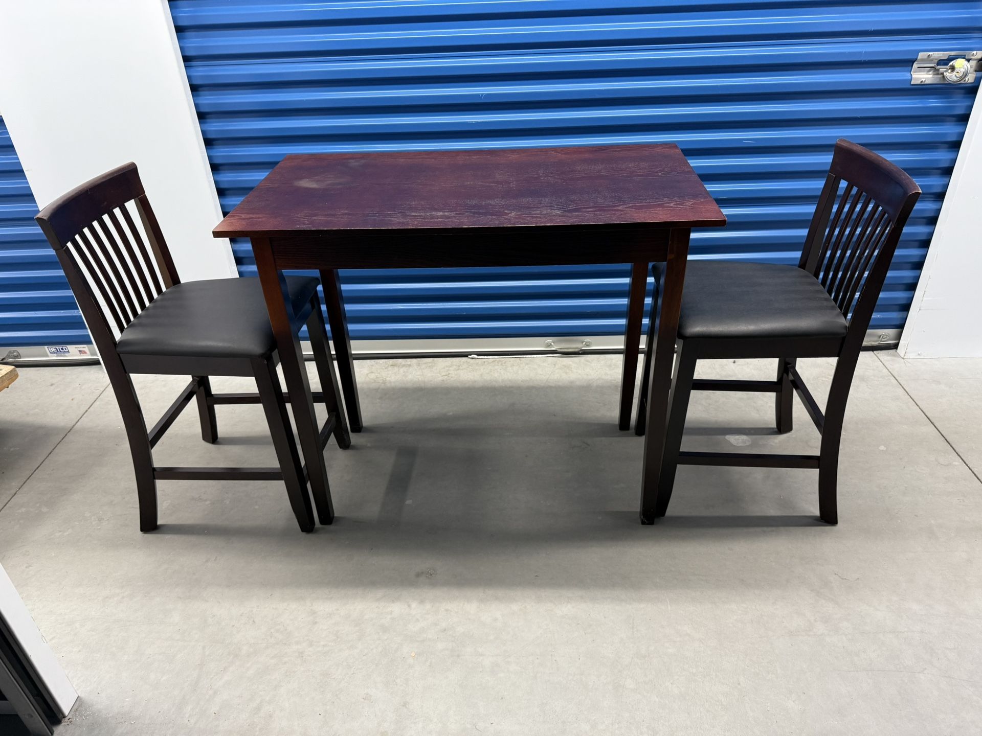 Brown Wooden Table (with 2 Chairs )