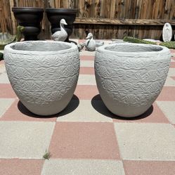 New Flower Pots Made Out Of Cement Perfect Gift 