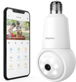 Brand New Wireless Light Bulb Camera 2K Resolution, Color Night Vision, Motion Detection, 2 Way Audio, Remote Pan/Tilt, IP65 Waterproof