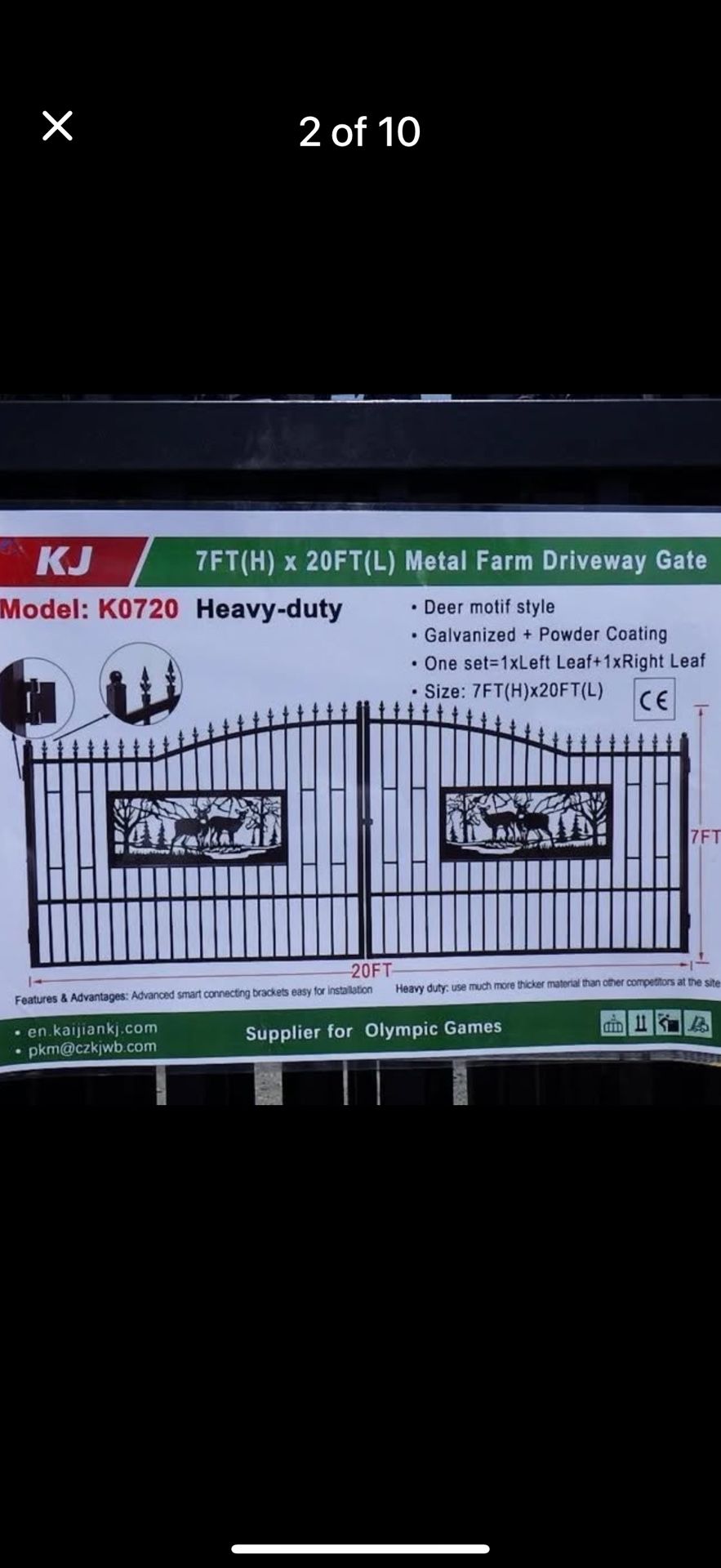 .	Driveway Gate 14’ 16’ 20’ – Heavy Duty Metal, Delivery Options