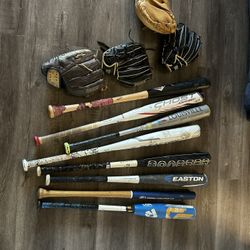 Baseball Bats Gloves
