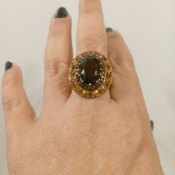 Vintage Sterling Silver Gold Veirmel Ring