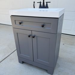 24 Inch Bathroom Vanity With Sink Top And Faucet 