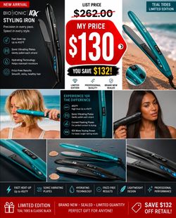 Bio Ionic 10X Pro Styling Iron Bundle – Black & Teal Tides Edition  Bio Ionic, Bio Ionic 10X, Flat Iron, Hair Straightener, Professional Stylist, Salo
