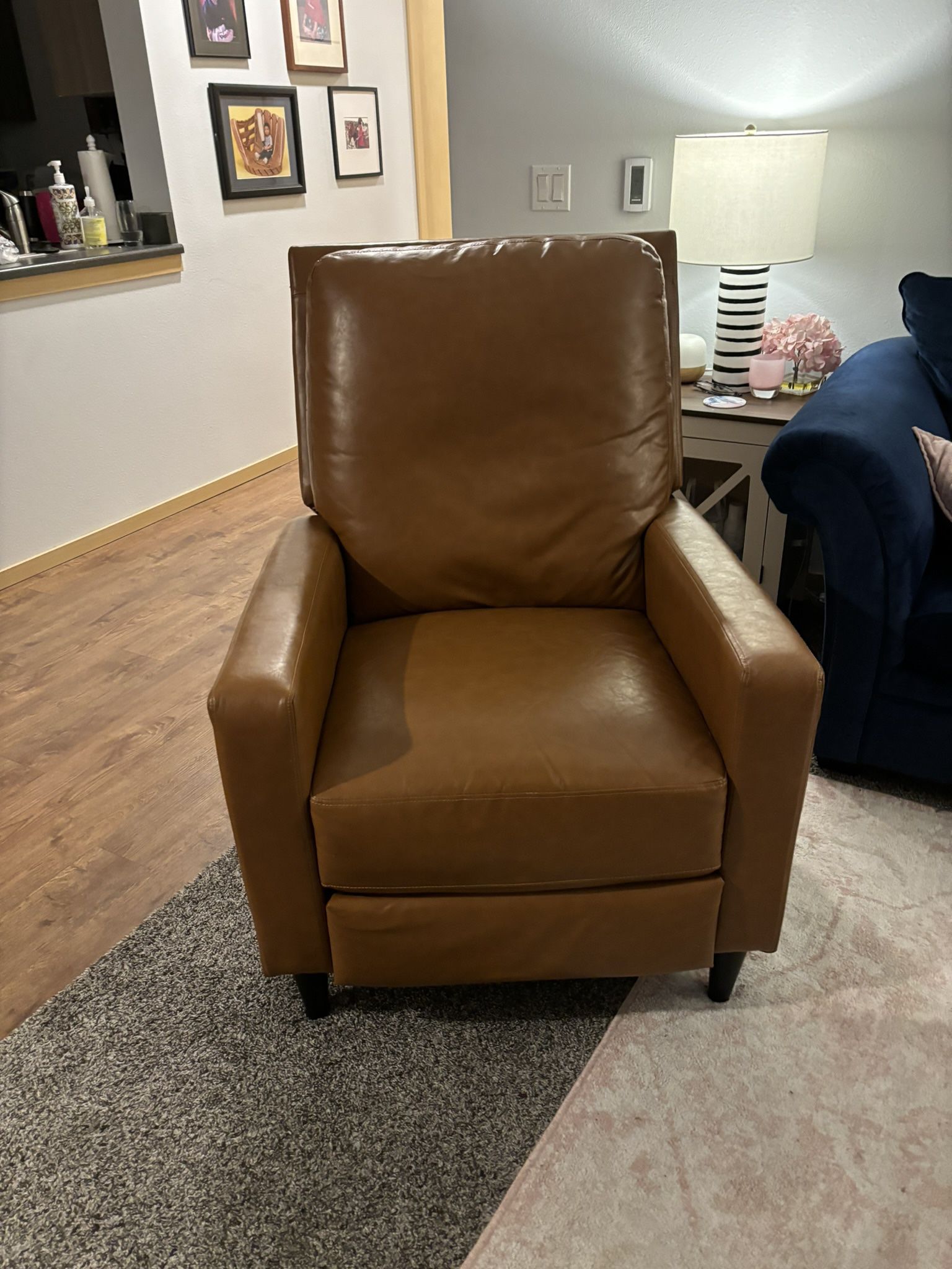 Faux Leather Pushback Recliner