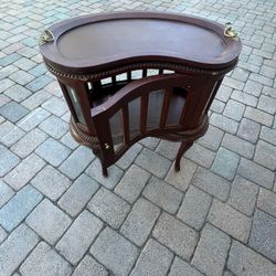 Antique buffet server, and mirror