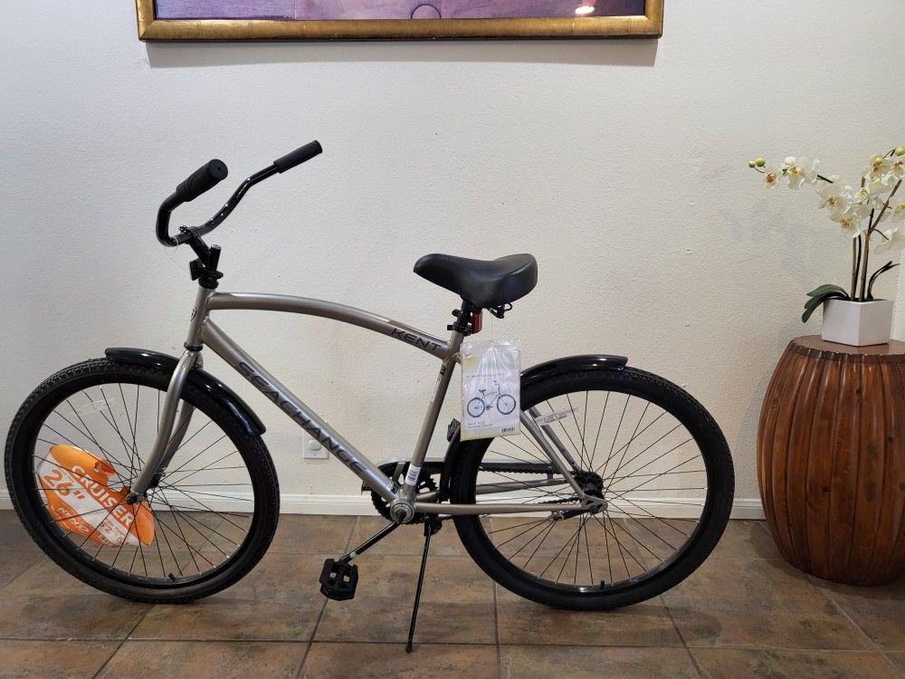 Kent 26 Men's Seachange, Cruiser Bicycle, Silver