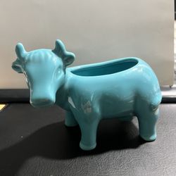 Light Blue Ox Ceramic Decor, Plant Container