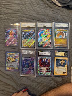 Pokemon slabs and raw cards