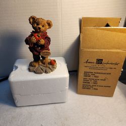 VINTAGE NEw Home Interiors God Bless America 2002 "Americana Bear" Figurine 4.5"